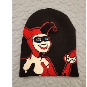 Black and Red Jester Beanie